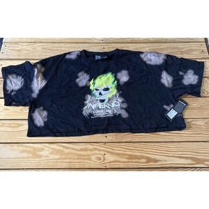 NWT Vitriol Bleach Dye Georgia Inferno Graphic Crop Shirt Large Black $21.95